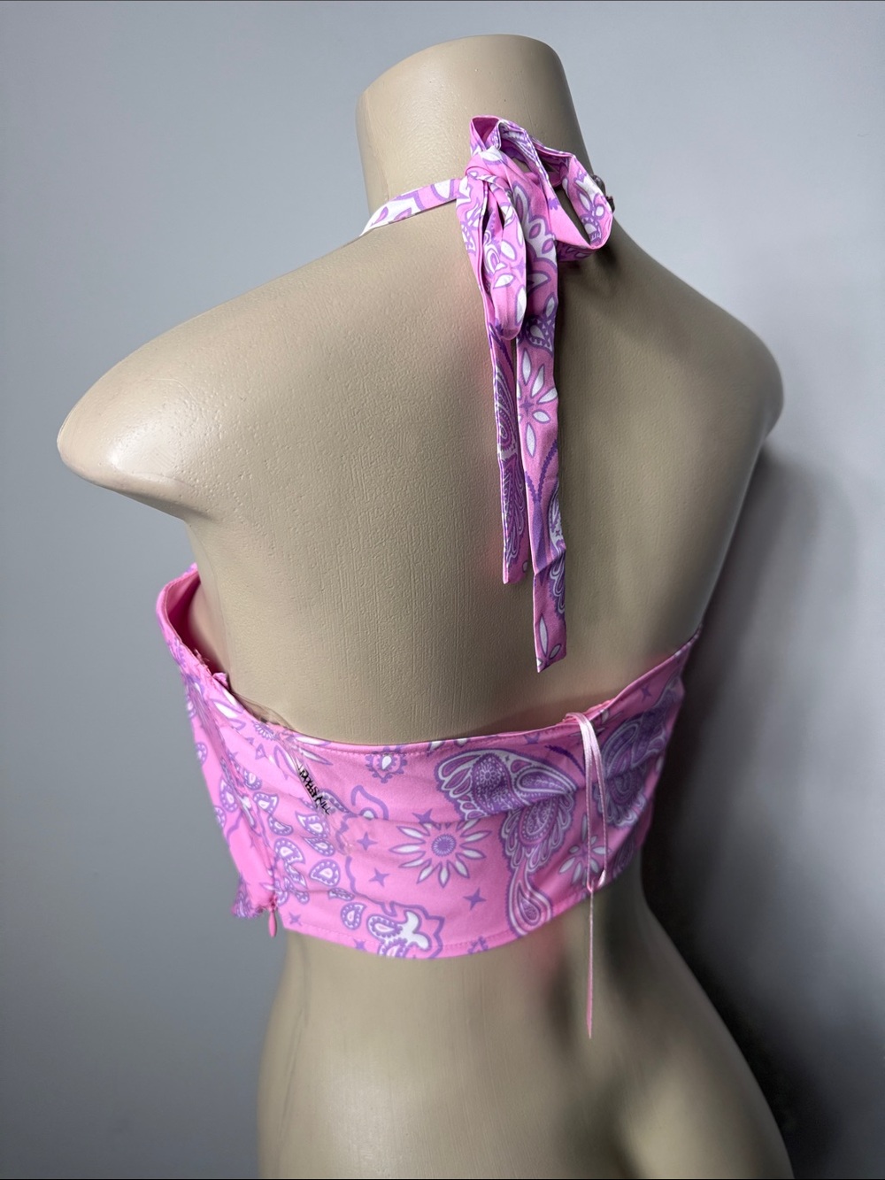 Sugar Thrillz Pink Butterfly Bandana Crop Top - Picture 4 of 6